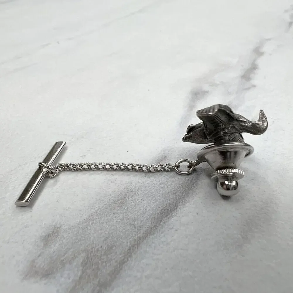Silver Tone Flying Bird Lapel Tie Tack Pin